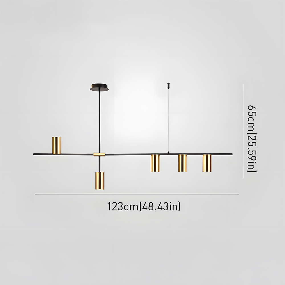 Minimalist Industrial Linear Chandelier For Modern Kitchen 