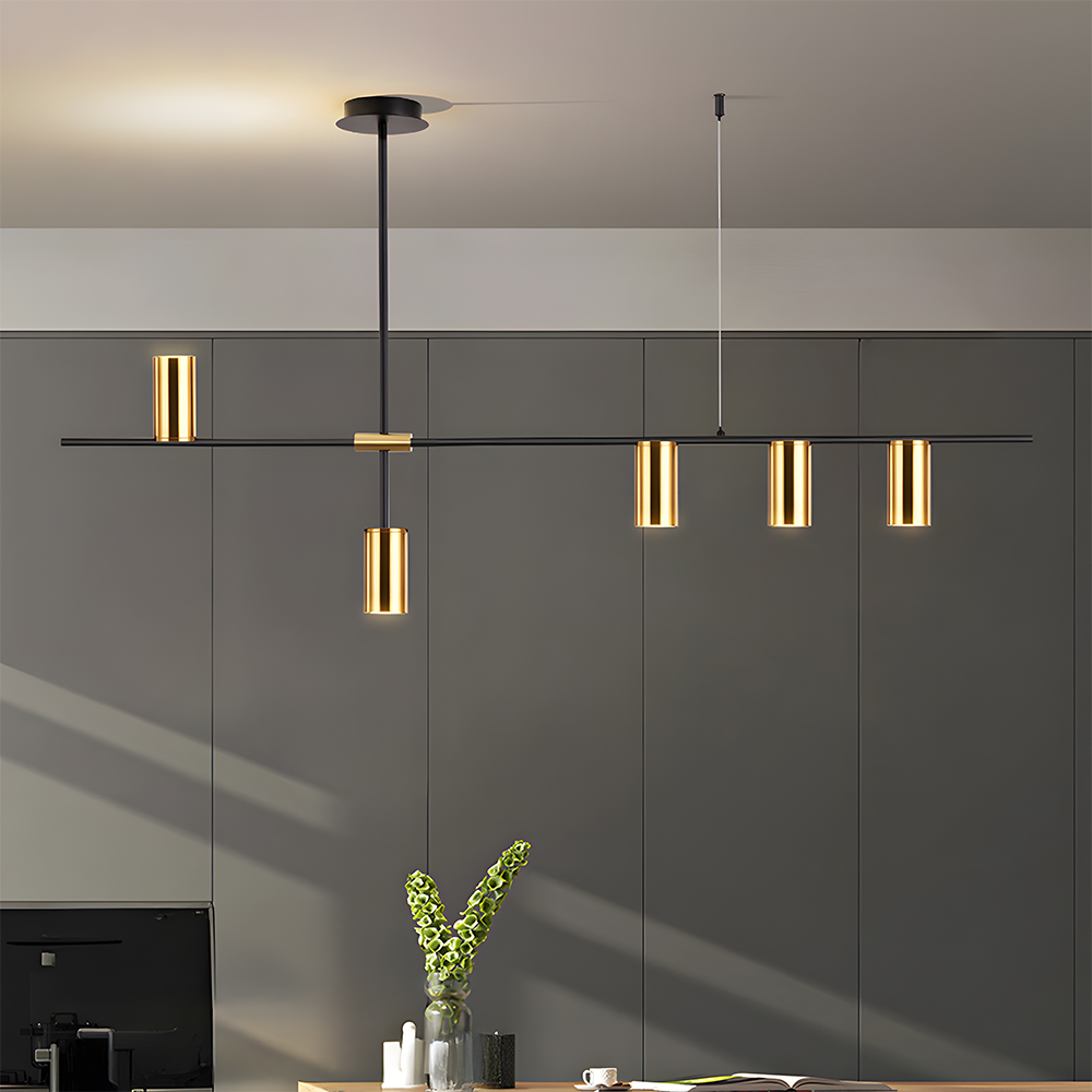 Minimalist Industrial Linear Chandelier For Modern Kitchen 