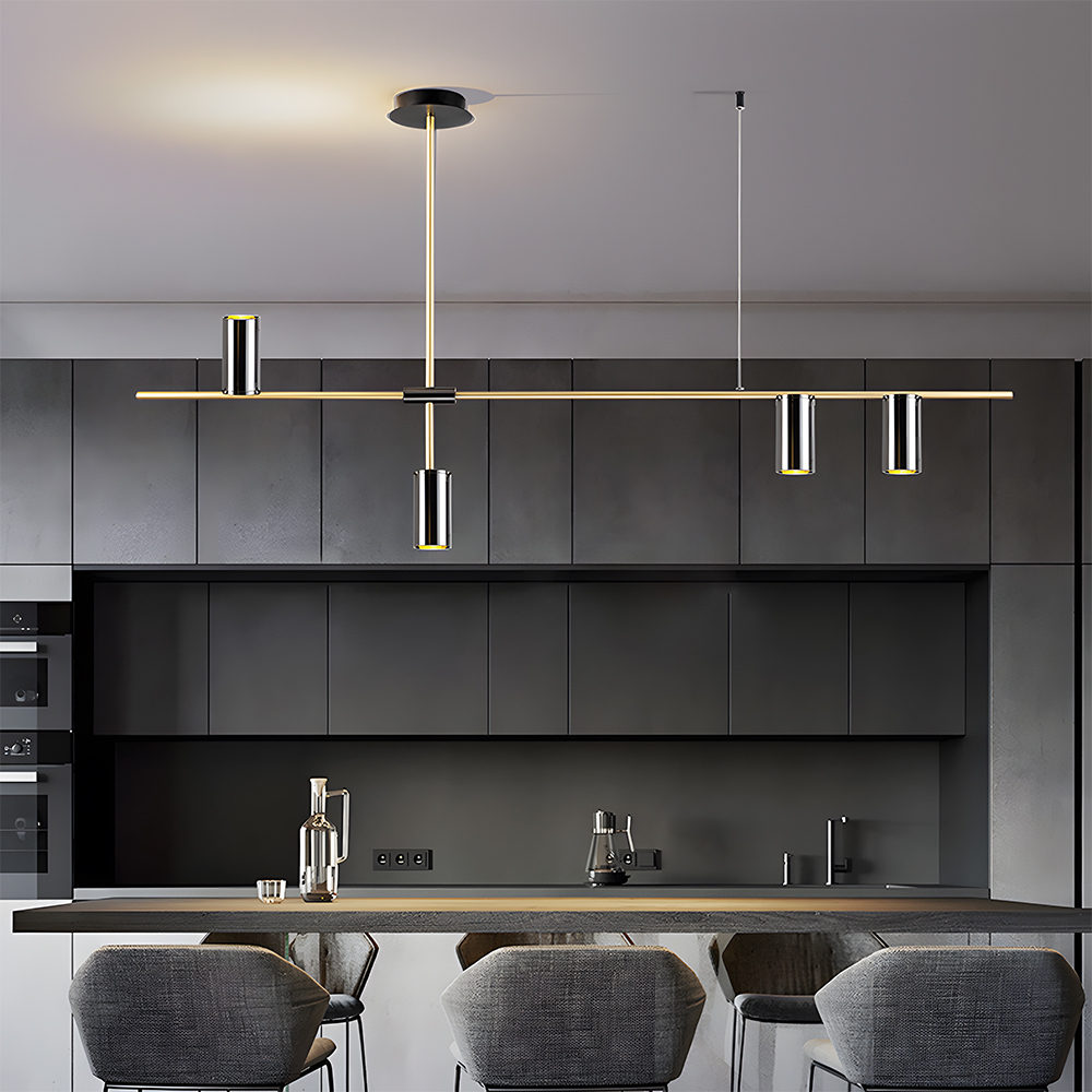 Minimalist Industrial Linear Chandelier For Modern Kitchen 