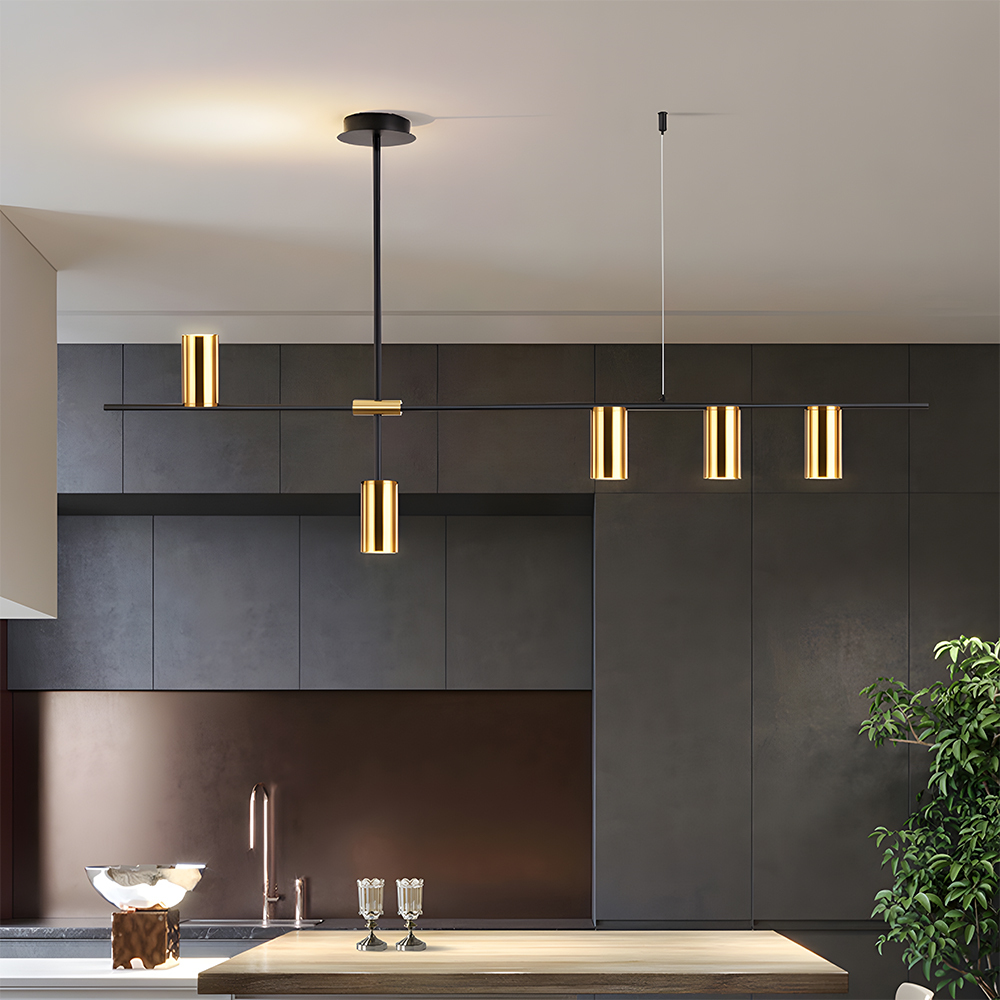 Minimalist Industrial Linear Chandelier For Modern Kitchen 