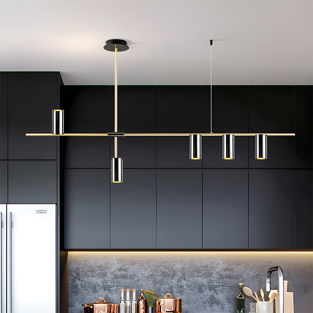 Minimalist Industrial Linear Chandelier For Modern Kitchen 