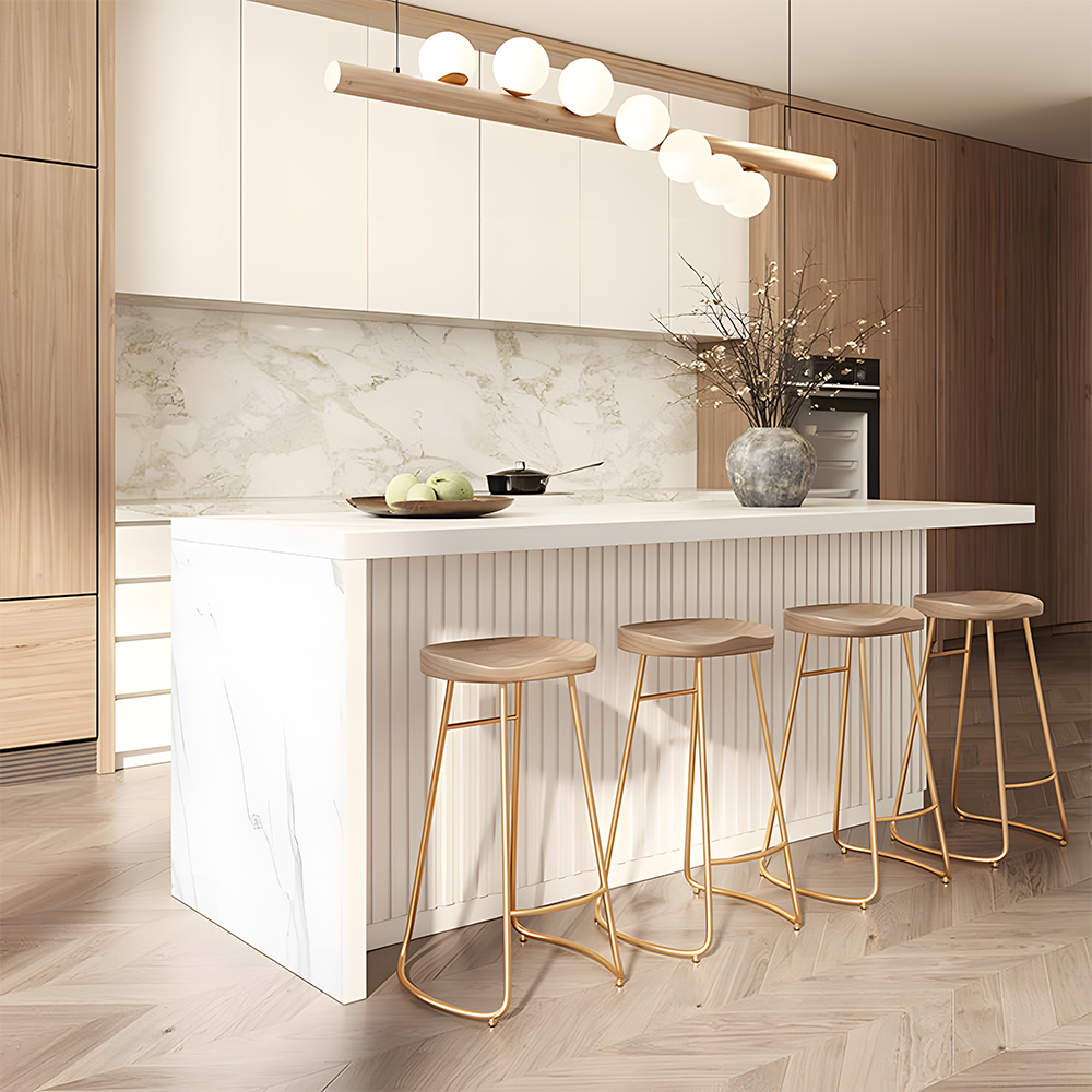 Minimalist Linear Wood Glass Pendant Light