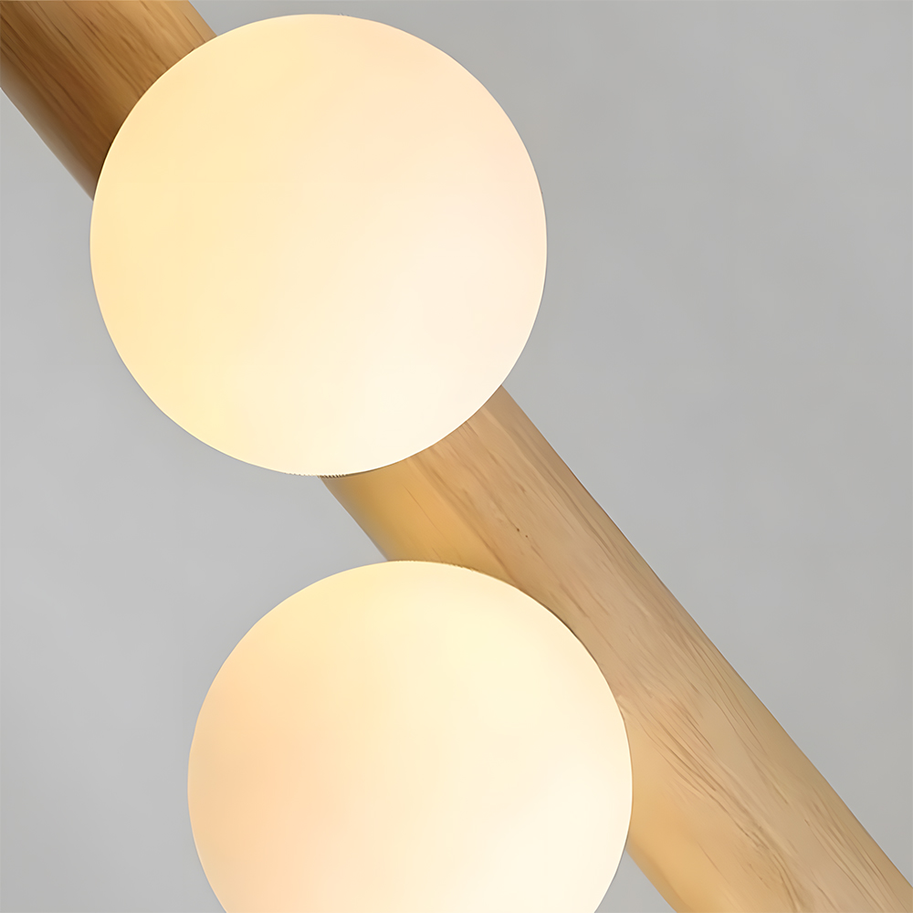Minimalist Linear Wood Glass Pendant Light