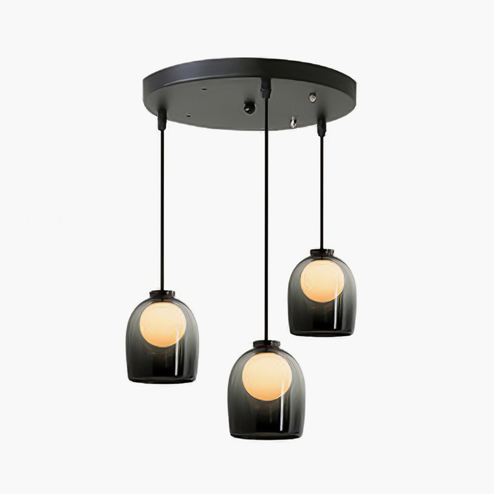 Minimalist Transparent Clear Glass Iron Frame Pendant Light 