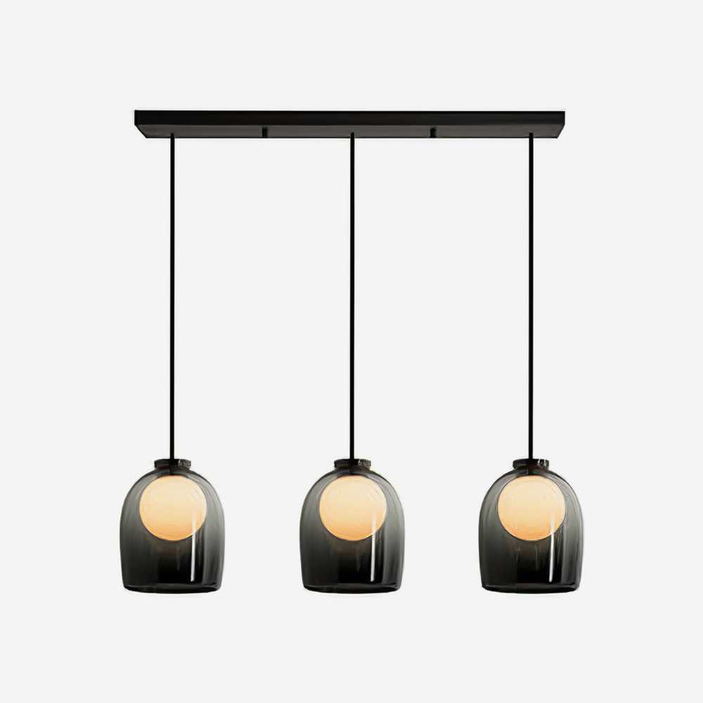 Minimalist Transparent Clear Glass Iron Frame Pendant Light 