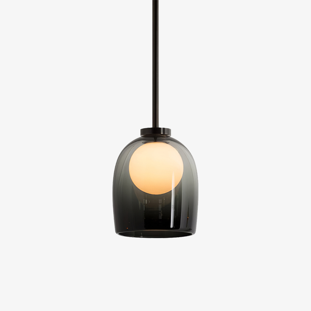 Minimalist Transparent Clear Glass Iron Frame Pendant Light 