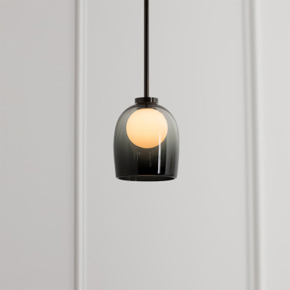 Minimalist Transparent Clear Glass Iron Frame Pendant Light 