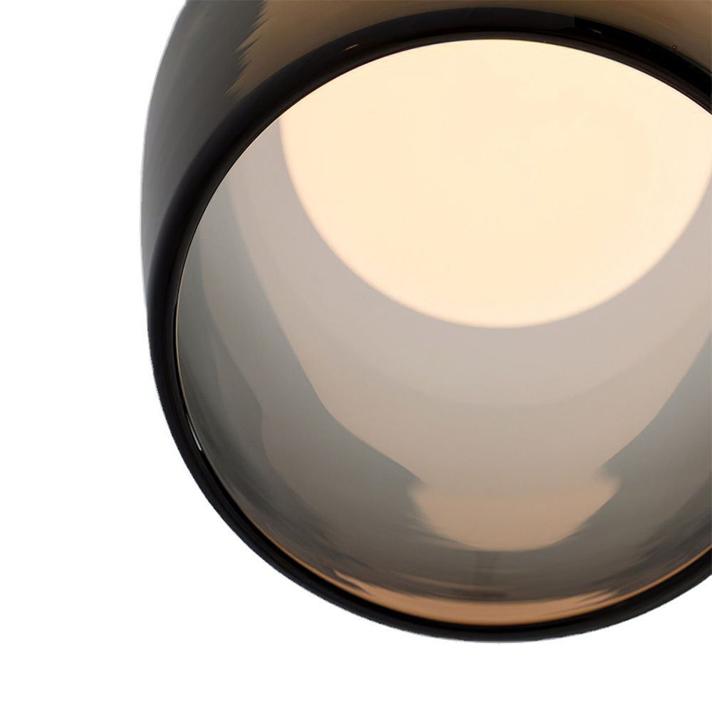 Minimalist Transparent Clear Glass Iron Frame Pendant Light 