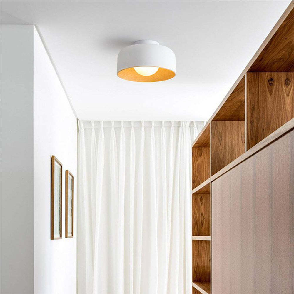 Modern Bowl White Semi-Flush Mount Ceiling Lamp -Homdiy