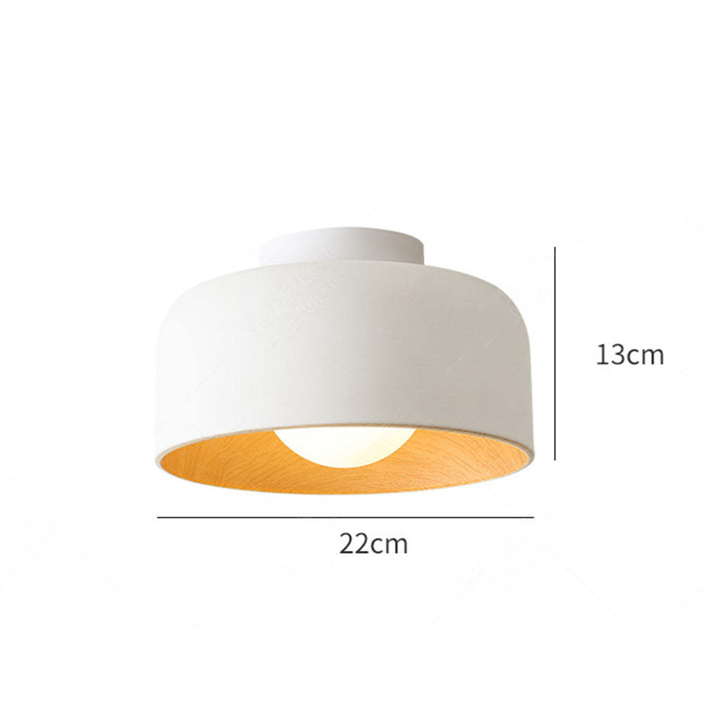 Modern Bowl White Semi-Flush Mount Ceiling Lamp -Homdiy