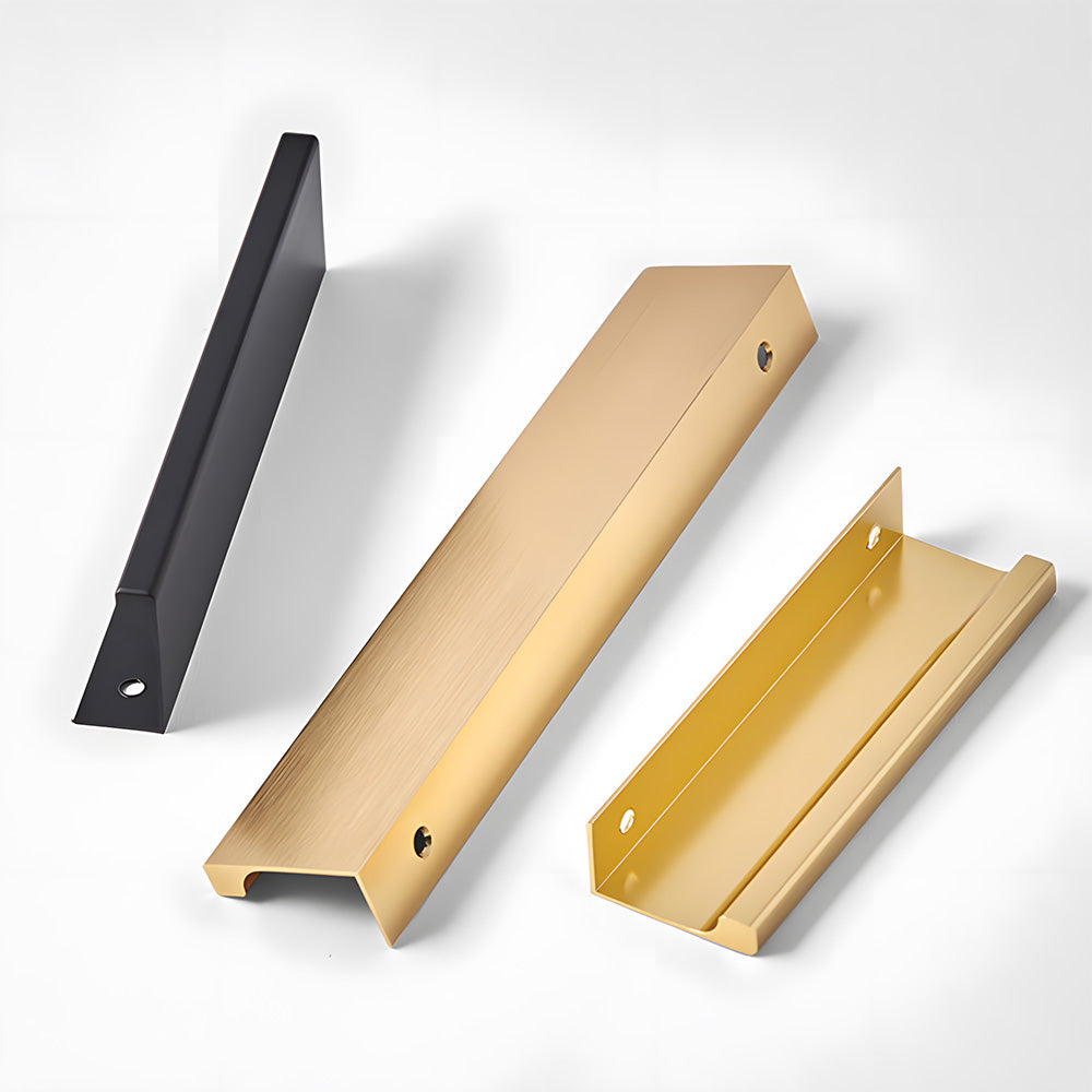 Minimalist Black & Gold Invisible Cabinet Edge Pulls
