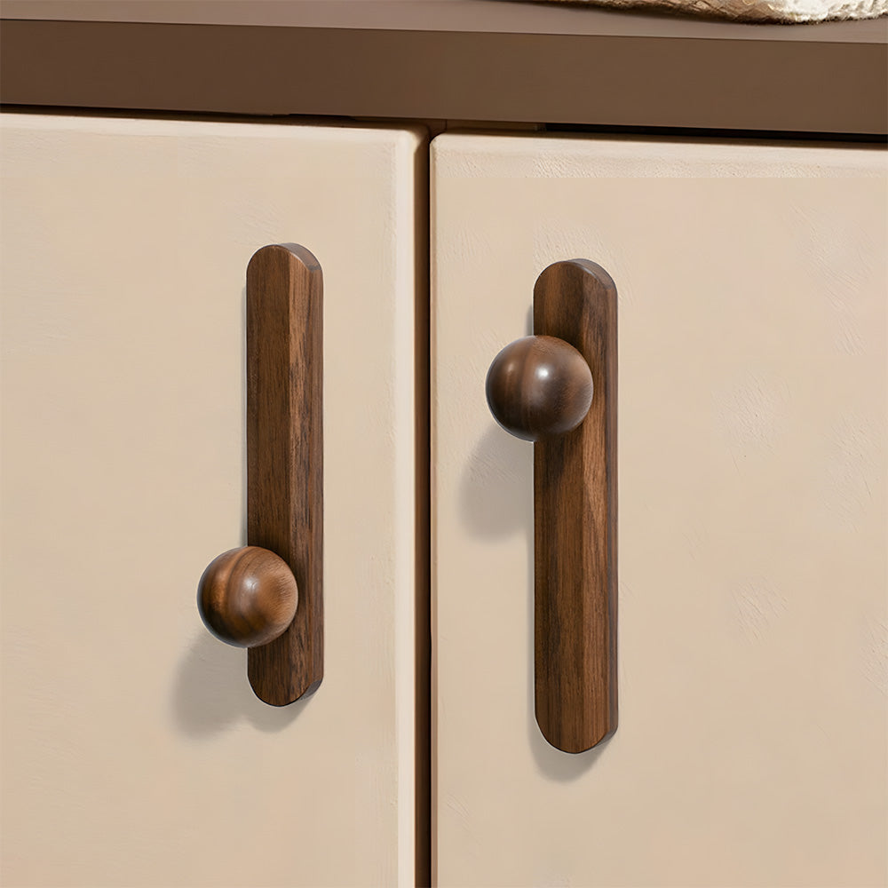 Minimalist Natural Wood Cabinet Pulls for Kitchen Drawer