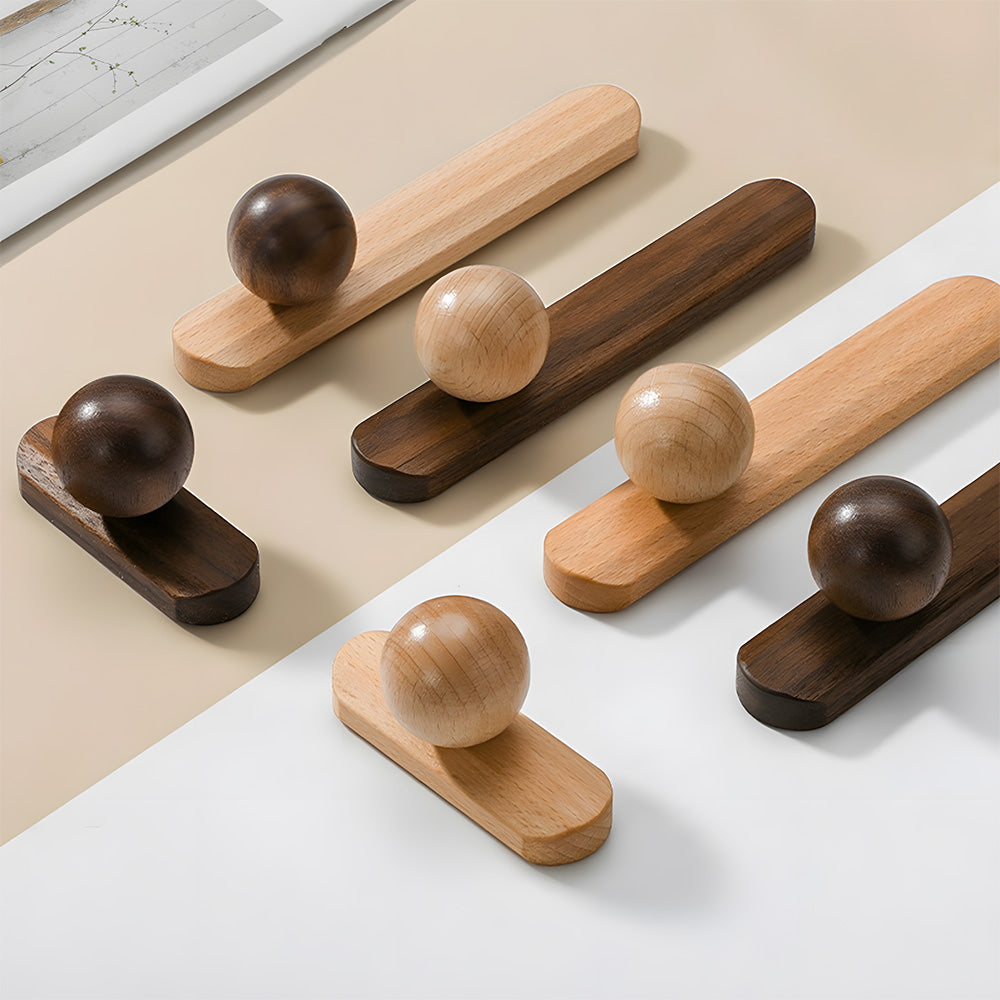Minimalist Natural Wood Cabinet Pulls for Kitchen Drawer