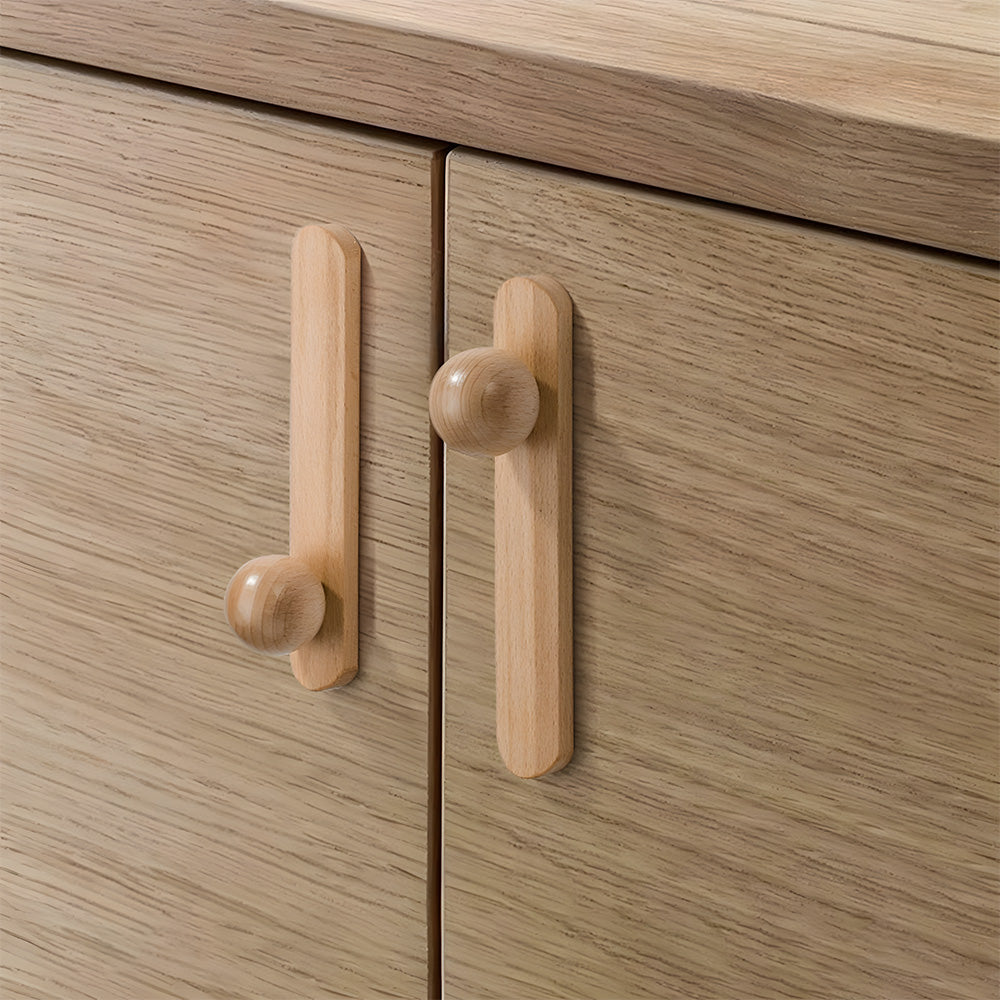 Minimalist Natural Wood Cabinet Pulls for Kitchen Drawer
