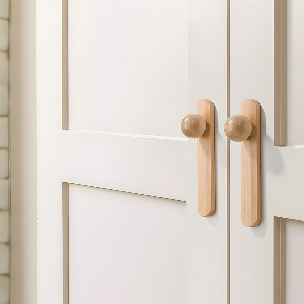 Minimalist Natural Wood Cabinet Pulls for Kitchen Drawer