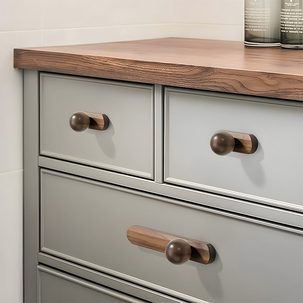 Minimalist Natural Wood Cabinet Pulls for Kitchen Drawer