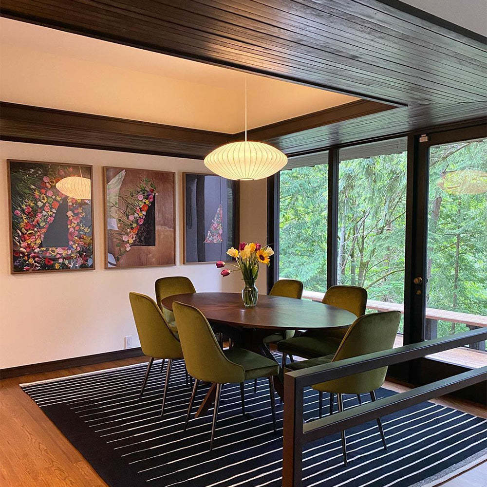 Nordic Saucer White Bubble Plug-In Pendant Light -Homdiy