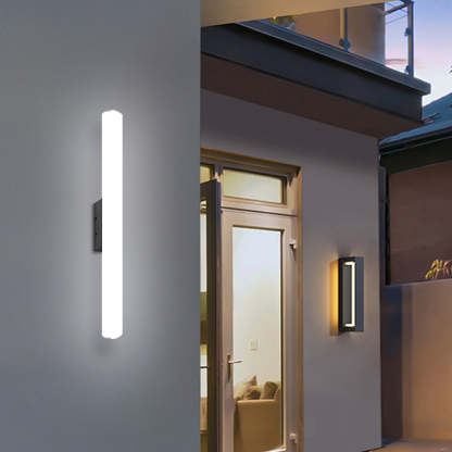 Minimalist White LED Outdoor Wall Light