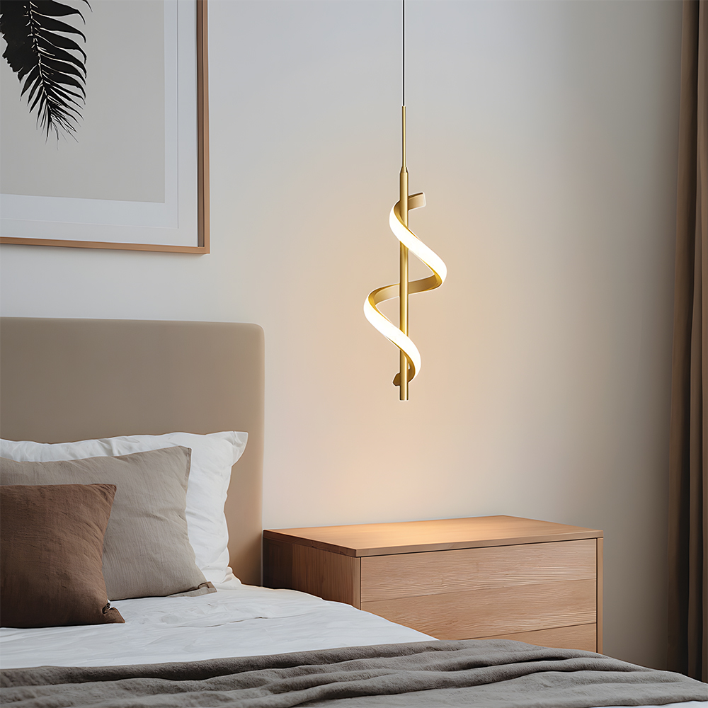 Modern Aluminum Slim Vertical LED Kitchen Island Hanging Light 