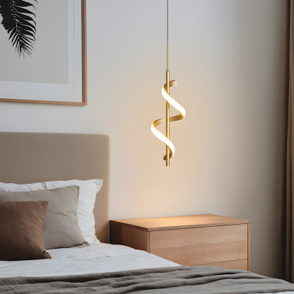 Modern Aluminum Slim Vertical LED Kitchen Island Hanging Light 