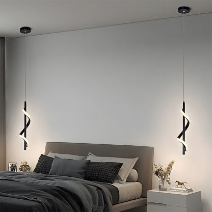 Modern Aluminum Slim Vertical LED Kitchen Island Hanging Light 
