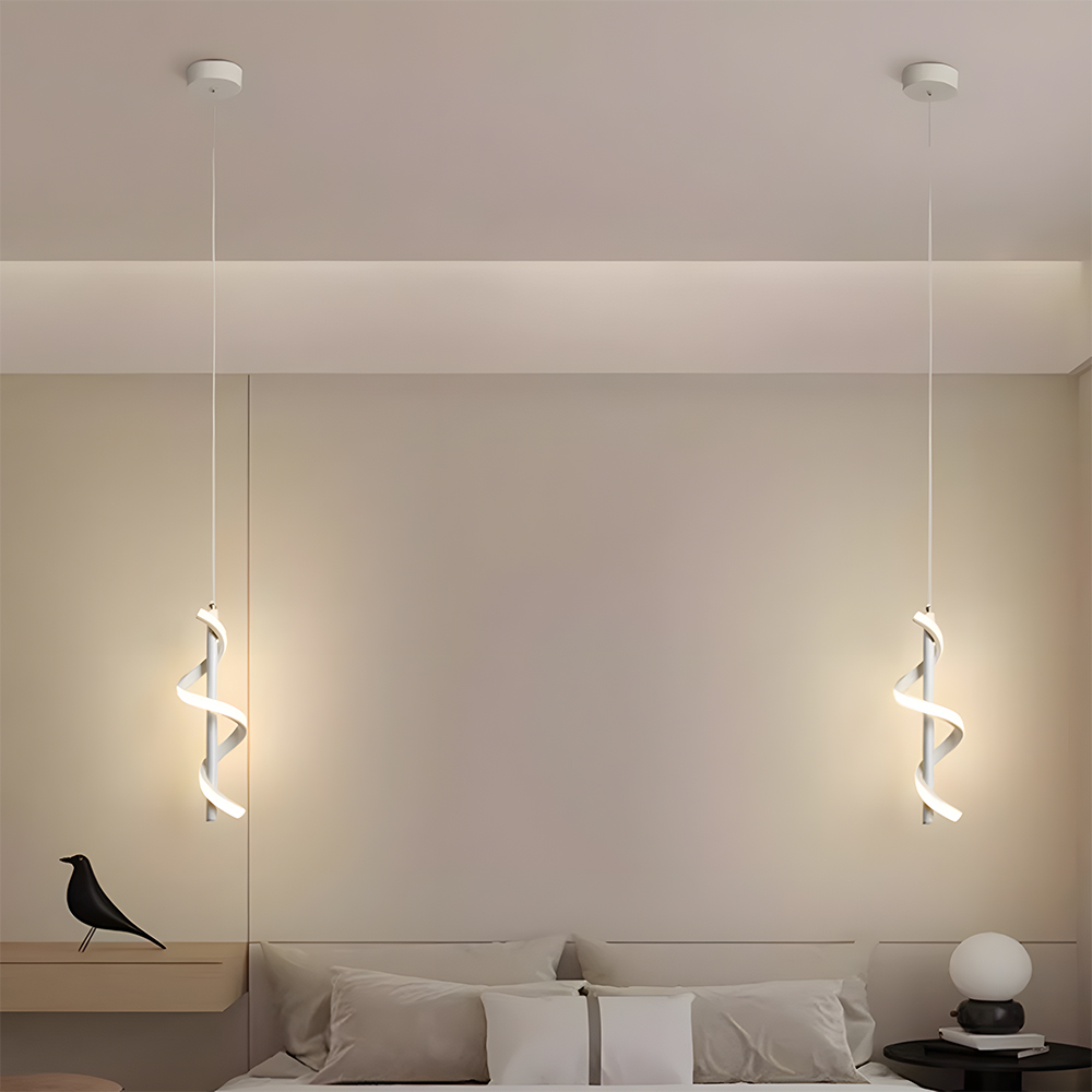 Modern Aluminum Slim Vertical LED Kitchen Island Hanging Light 