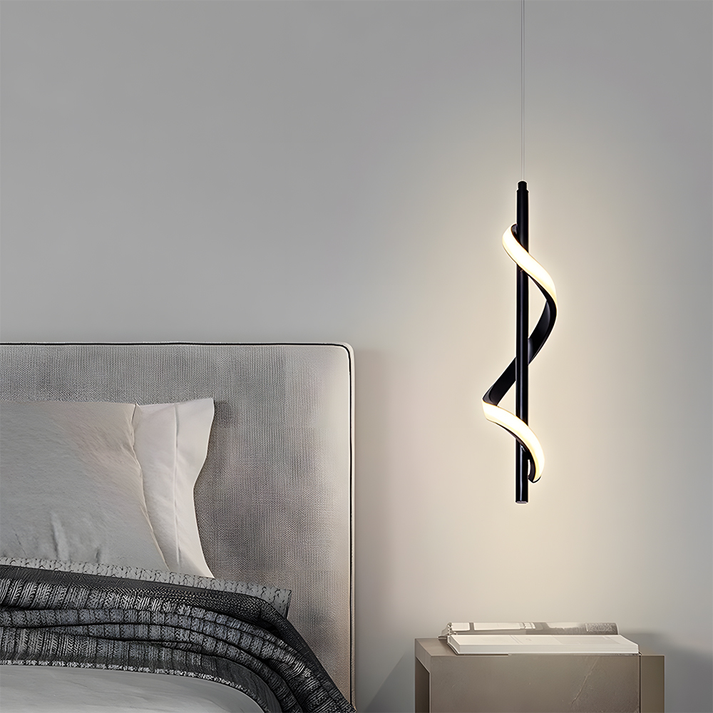 Modern Aluminum Slim Vertical LED Kitchen Island Hanging Light 