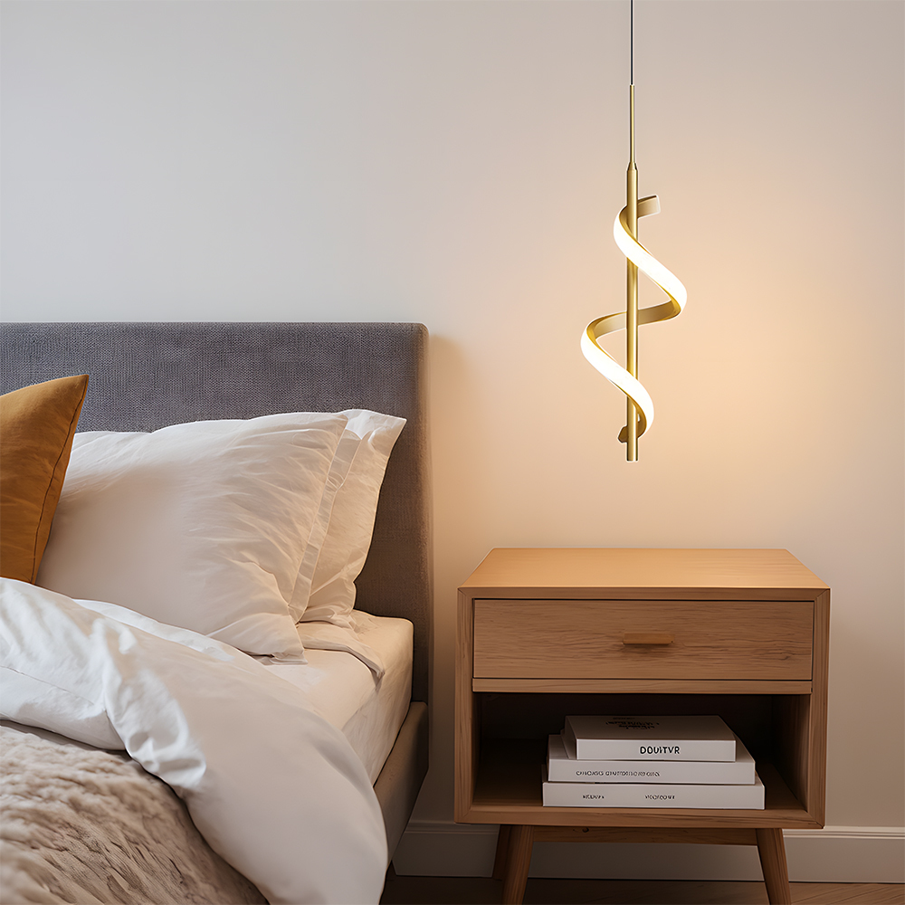 Modern Aluminum Slim Vertical LED Kitchen Island Hanging Light 