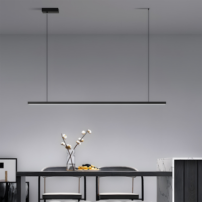 Modern Black Dimmable LED Linear Pendant Light 