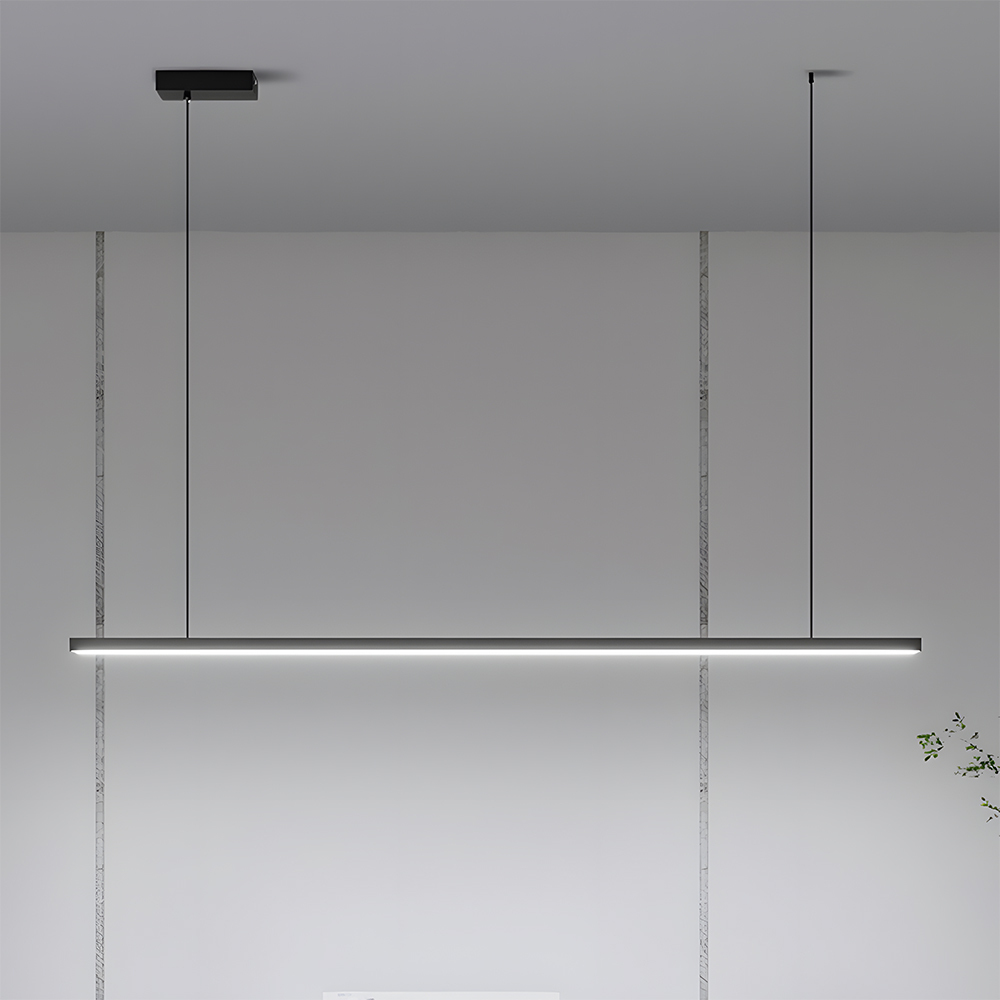 Modern Black Dimmable LED Linear Pendant Light 