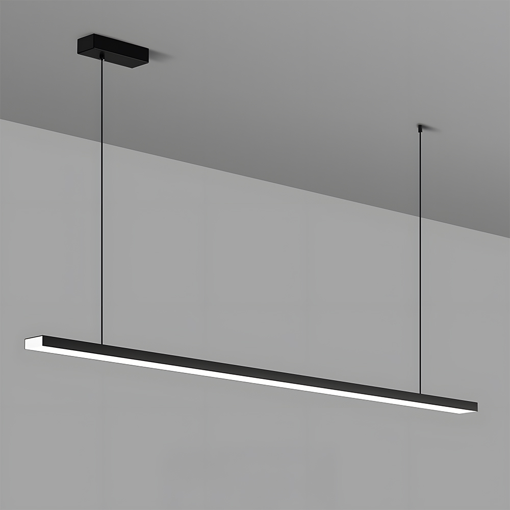 Modern Black Dimmable LED Linear Pendant Light 