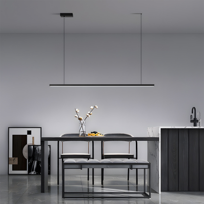 Modern Black Dimmable LED Linear Pendant Light 