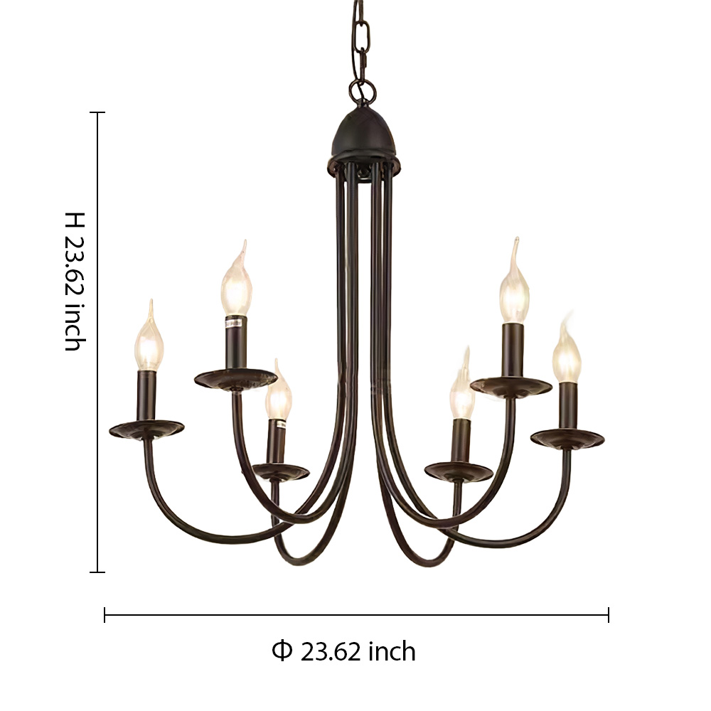 Modern Black Iron Chandelier Light Fixture – 6/8-Light