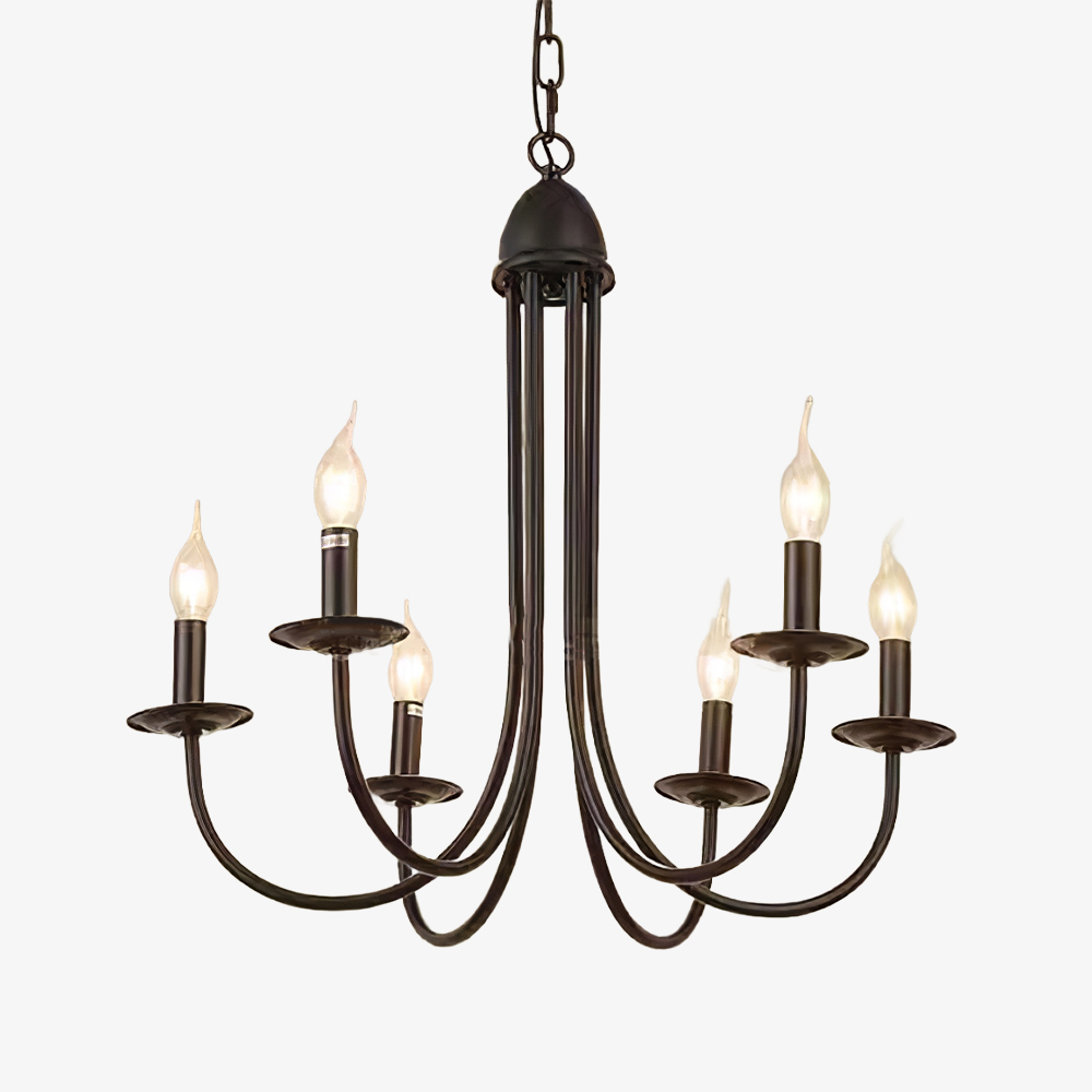 Modern Black Iron Chandelier Light Fixture – 6/8-Light