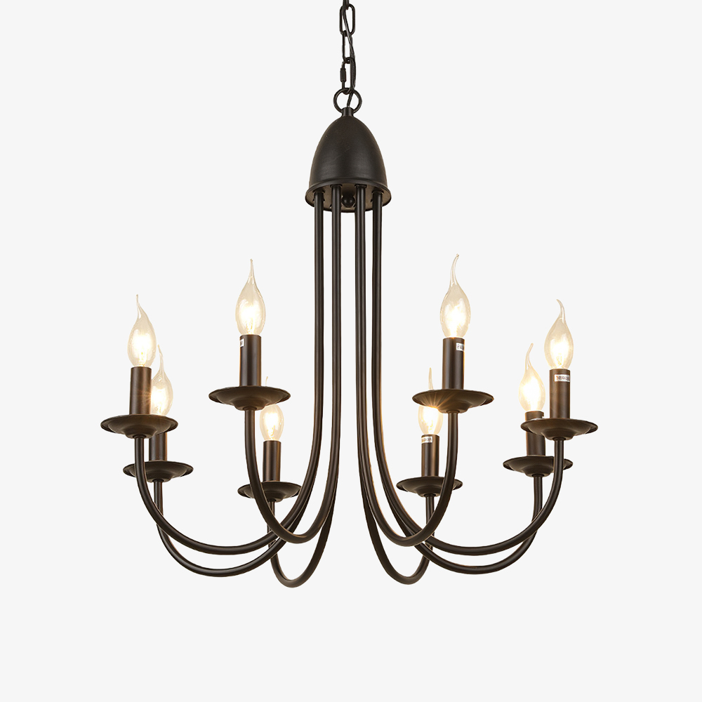 Modern Black Iron Chandelier Light Fixture – 6/8-Light