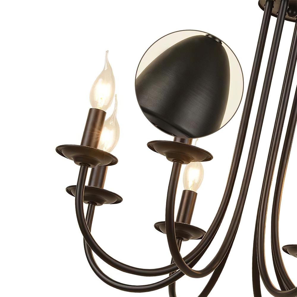 Modern Black Iron Chandelier Light Fixture – 6/8-Light
