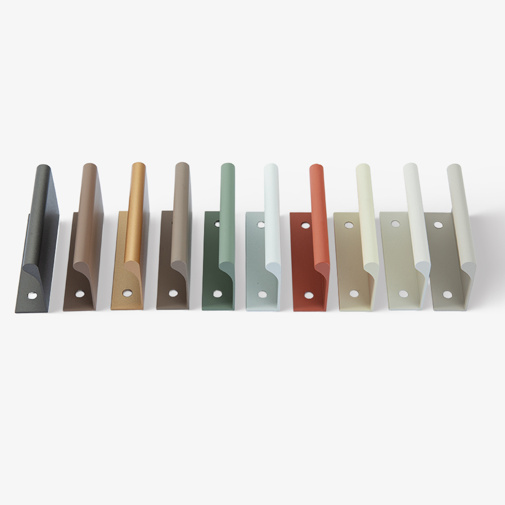 Modern Colorful Aluminum Edge Pulls for Kitchen Drawers