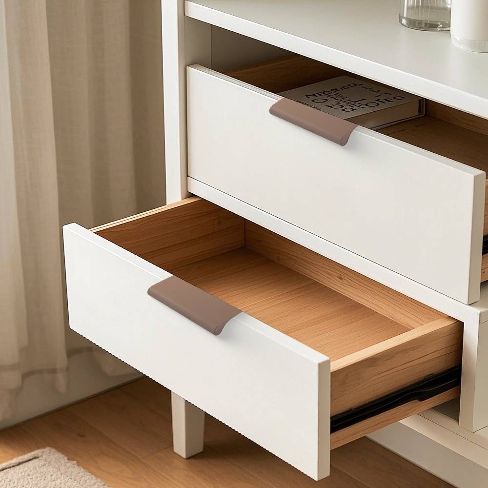 Modern Colorful Aluminum Edge Pulls for Kitchen Drawers