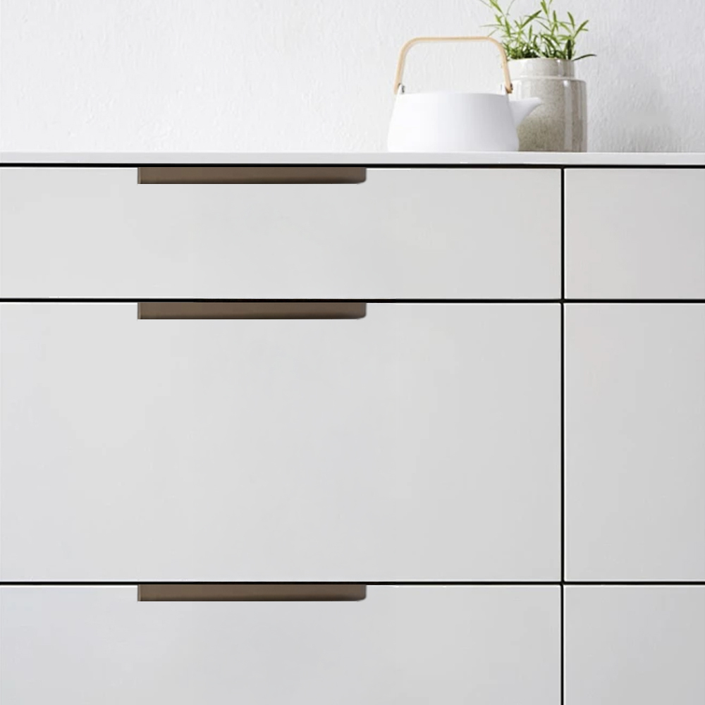 Modern Colorful Aluminum Edge Pulls for Kitchen Drawers