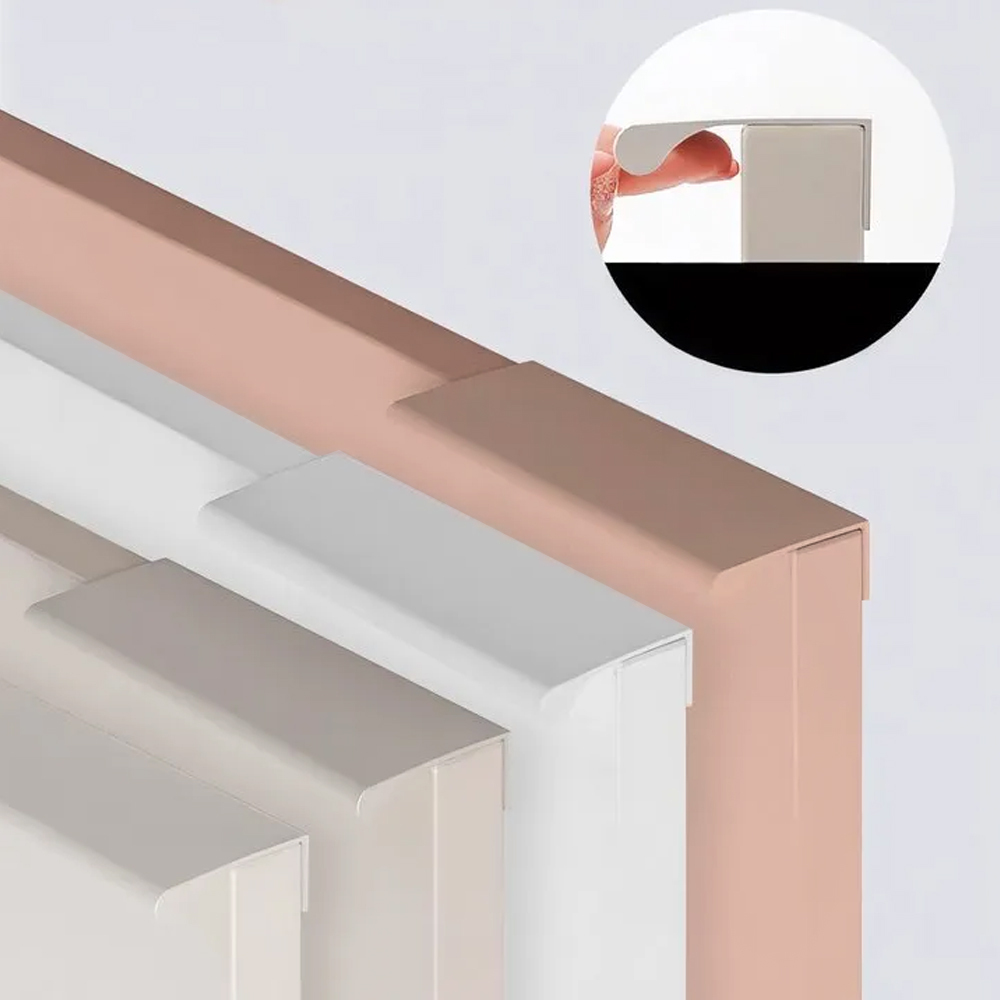 Modern Colorful Aluminum Edge Pulls for Kitchen Drawers