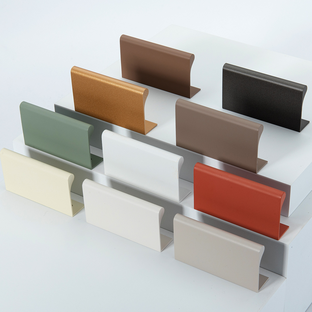 Modern Colorful Aluminum Edge Pulls for Kitchen Drawers