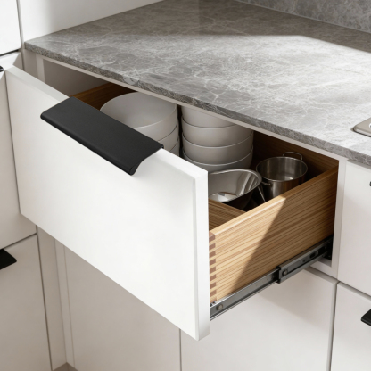 Modern Colorful Aluminum Edge Pulls for Kitchen Drawers