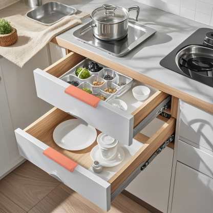 Modern Colorful Aluminum Edge Pulls for Kitchen Drawers