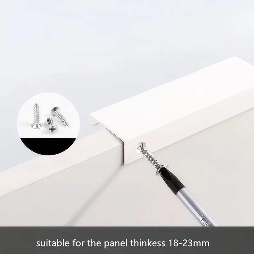 Modern Colorful Aluminum Edge Pulls for Kitchen Drawers