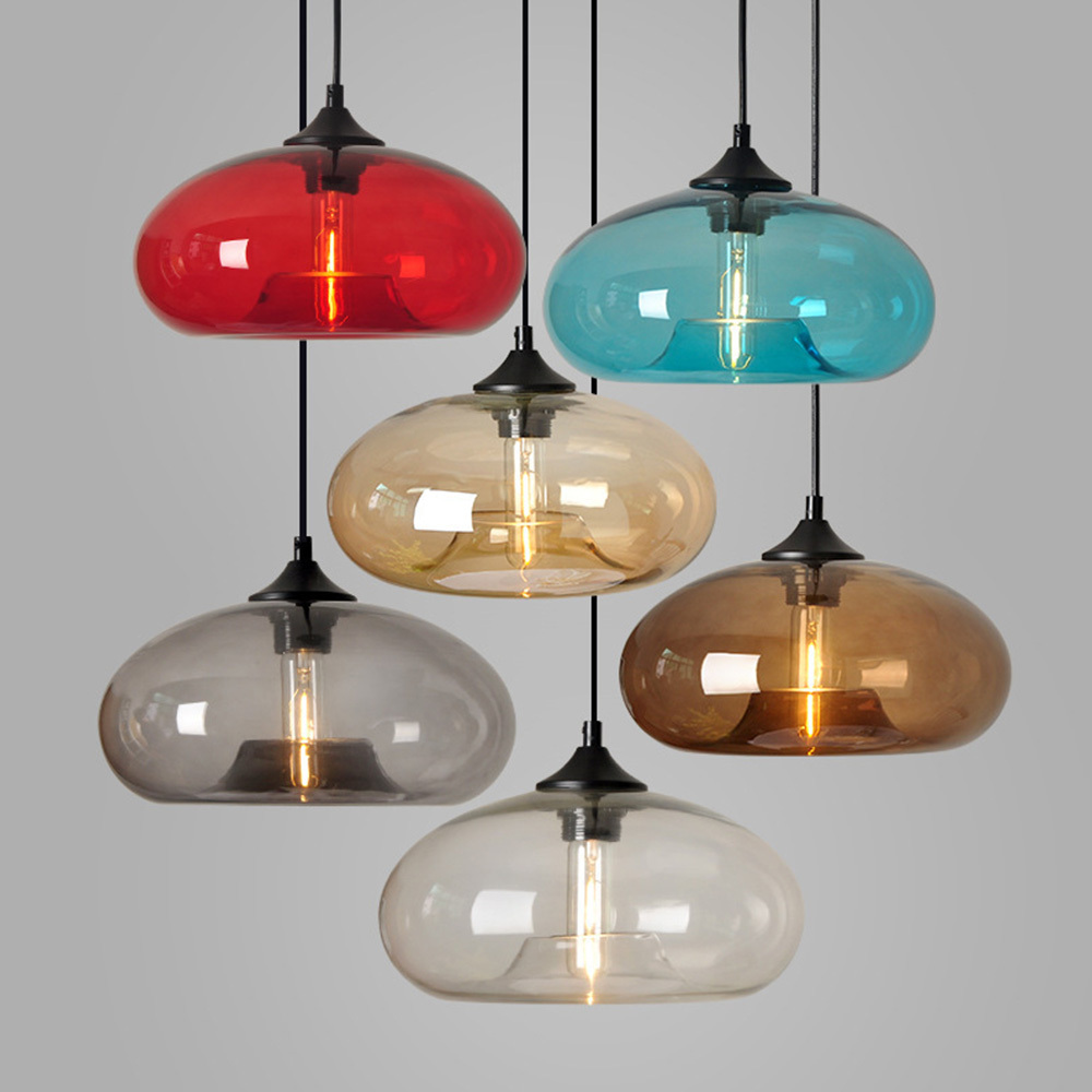 Modern Creative Colored Glass Dining Room Pendant Lights