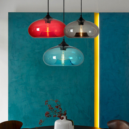Modern Creative Colored Glass Dining Room Pendant Lights