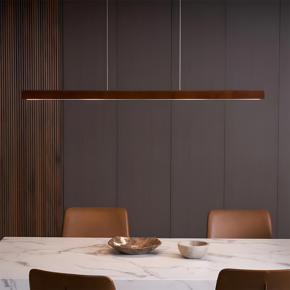 Modern Dimmable Wooden LED Linear Pendant Light 