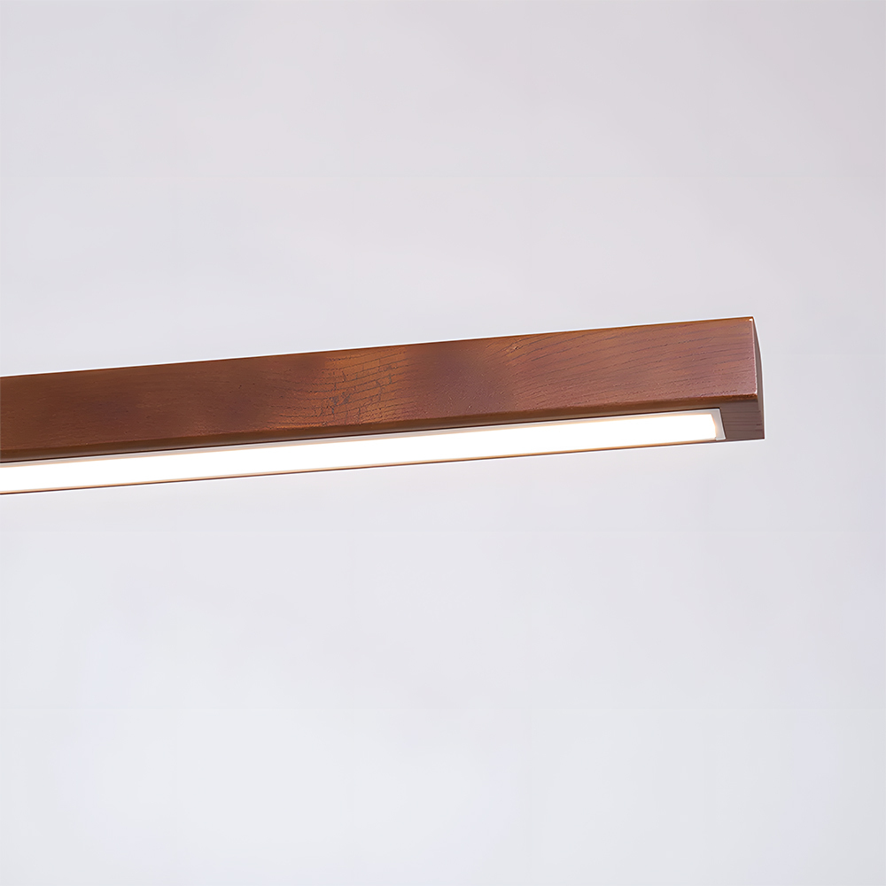 Modern Dimmable Wooden LED Linear Pendant Light 