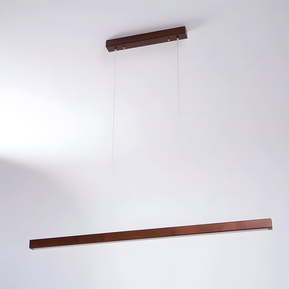 Modern Dimmable Wooden LED Linear Pendant Light 