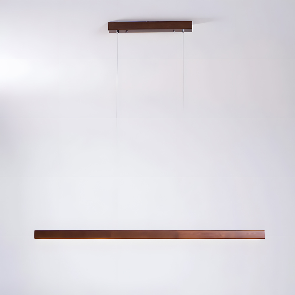 Modern Dimmable Wooden LED Linear Pendant Light 